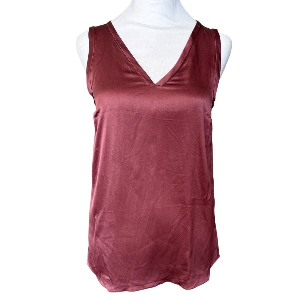 Brunello Cucinelli Red Silk Tank Top Flowy V Neck S